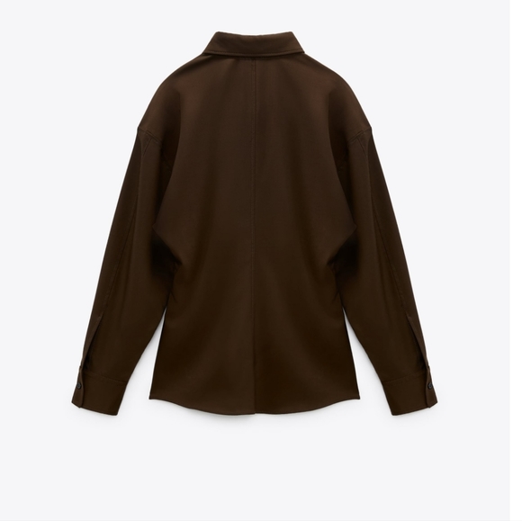Zara Tailored Brown Shirt - Picture 6 of 9